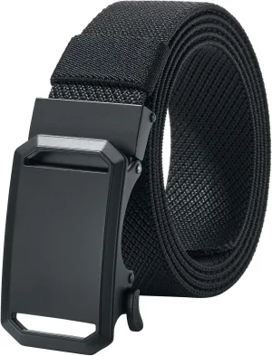 LionVII Ratchet Elastic Stretch Belts, 1 3/8" Belt for Men with Automatic Buckle for Men, Adjustable Trim to Fit 27-49" Waist