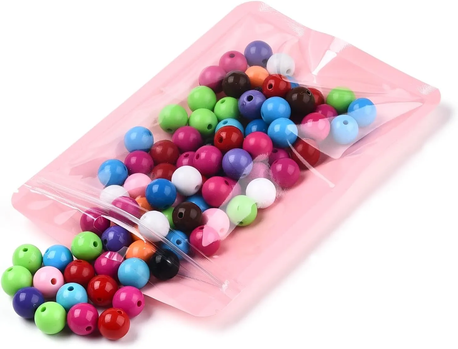 LiQunSweet 100 pcs 10x7.5 cm Macaron Pink Plastic Zip Lock Bags Small Holographic Resealable Foil Pouch for Small Business Travel Supplies Jewelry Storage