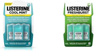 Listerine Pocketpaks Cool Mint Breath Strips 72 Count   3 Packs Listerine Freshburst Breath Strips 24 Count Each