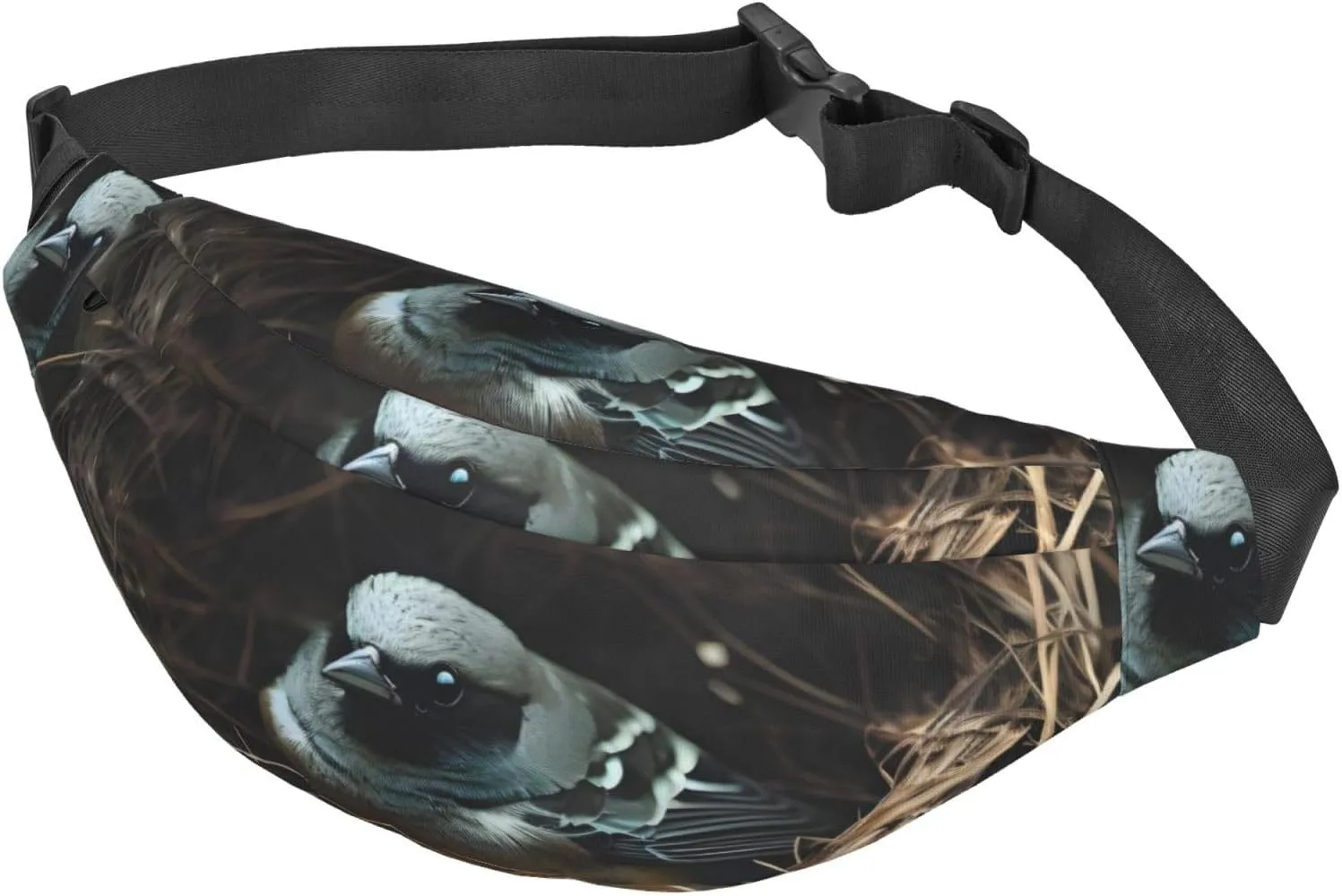 Little Bird Nest Crossbody Waist Bag Multifunctional Large Waist Bag For Men And Women Outdoor Sports Travel Fashionable And Portable, Black