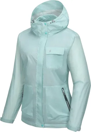 Little Donkey Andy Women's Waterproof Rain Jacket Lightweight Raincoat, Hooded Sun Protection Windbreaker for Outdoor Golf