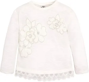 Little Girls 2T-9 Long-Sleeve 3-D Floral Embellished Knit Shirt/Top