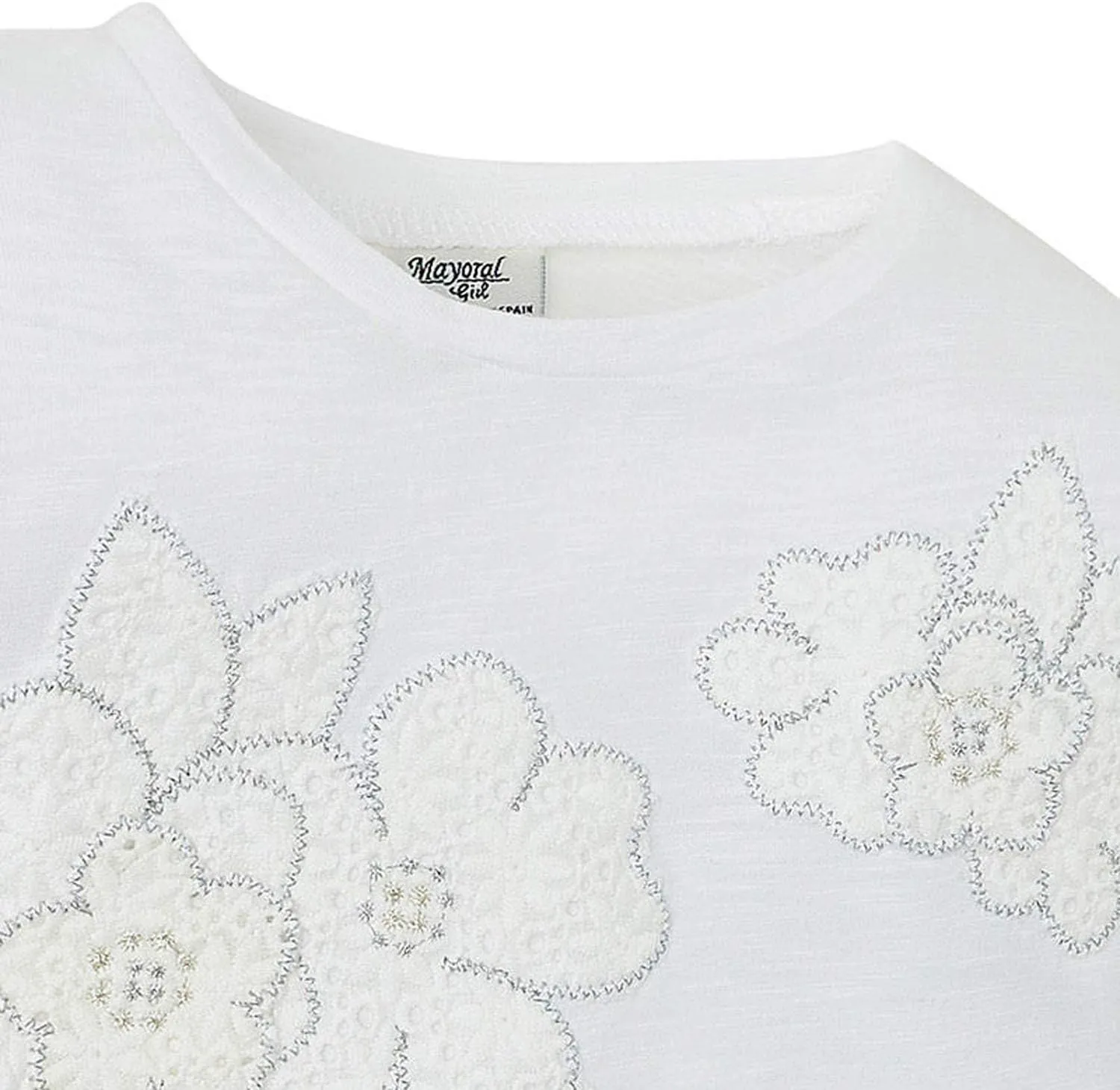Little Girls 2T-9 Long-Sleeve 3-D Floral Embellished Knit Shirt/Top