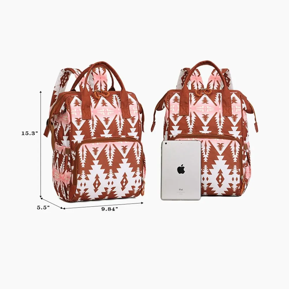 Lmbabter Diaper Bag Backpack for Women Bohemia style Multifunctional Diaper Bags, Large Capacity with Stroller Hooks Waterproof Baby Bags For Mama Maternity Travel Bag (Dark Brown)