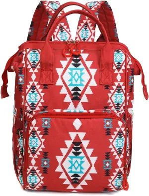 Lmbabter Diaper Bag Backpack for Women Bohemia style Multifunctional Diaper Bags (Red)