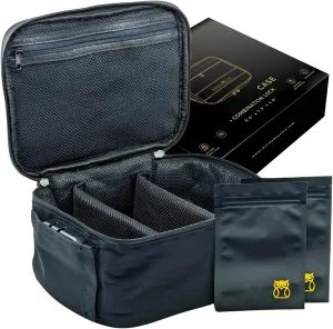 Lockable Smell Proof Bag With Combination Lock - Large Tobacco Pipe Lockbox 9” x 7.5” x 4” Size Holds Up To 3 Ounces, Plus x2 Resealable Bags, Lockable Odorless Storage Bag Organizer Case