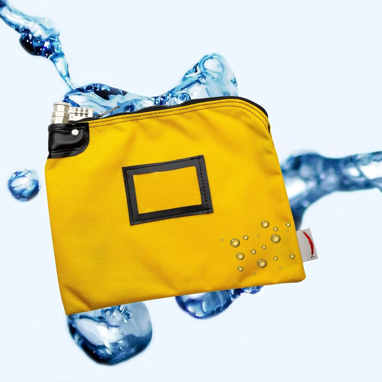 Locking Bank Bag, Water Repellent Denier Nylon, 9 x 12 Inch (Gold)