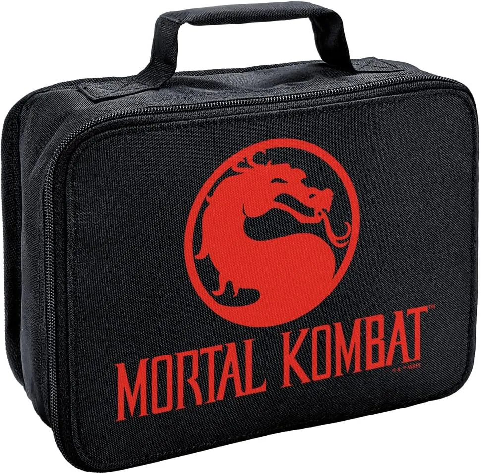 LOGOVISION Mortal Kombat Klassic Dragon Logo Insulated Soft Sided Lunch Box - Reusable Lunch Bag For School Office Work, BPA Free