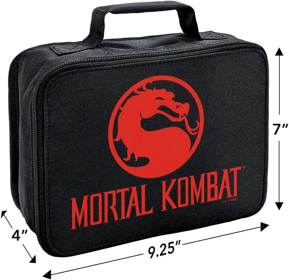 LOGOVISION Mortal Kombat Klassic Dragon Logo Insulated Soft Sided Lunch Box - Reusable Lunch Bag For School Office Work, BPA Free