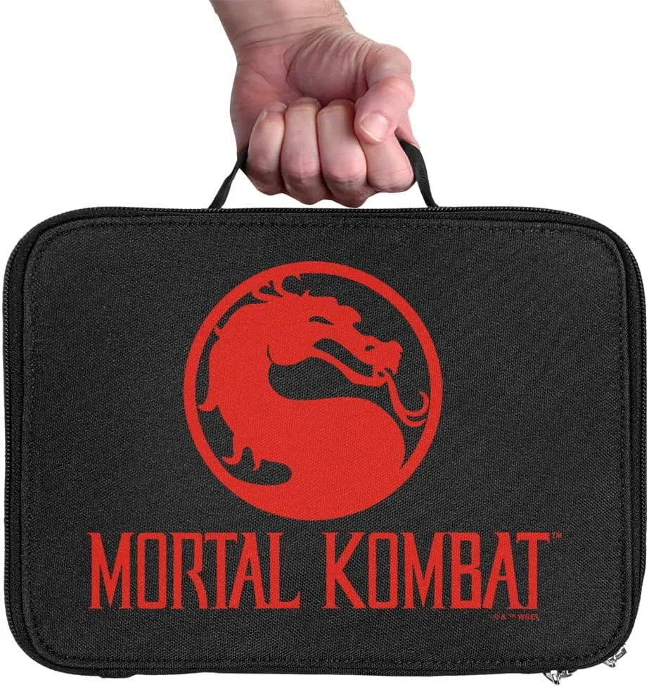 LOGOVISION Mortal Kombat Klassic Dragon Logo Insulated Soft Sided Lunch Box - Reusable Lunch Bag For School Office Work, BPA Free