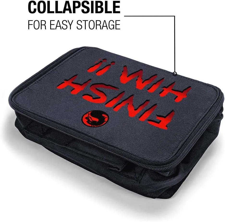 LOGOVISION Mortal Kombat Klassic Finish Him Insulated Soft Sided Lunch Box - Reusable Lunch Bag For School Office Work, BPA Free, Navy
