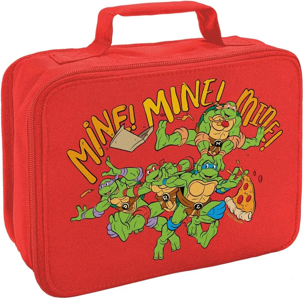 LOGOVISION Teenage Mutant Ninja Turtles Mine Mine Mine! Insulated Soft Sided Lunch Box - Reusable Lunch Bag For School Office Work, BPA Free, Red