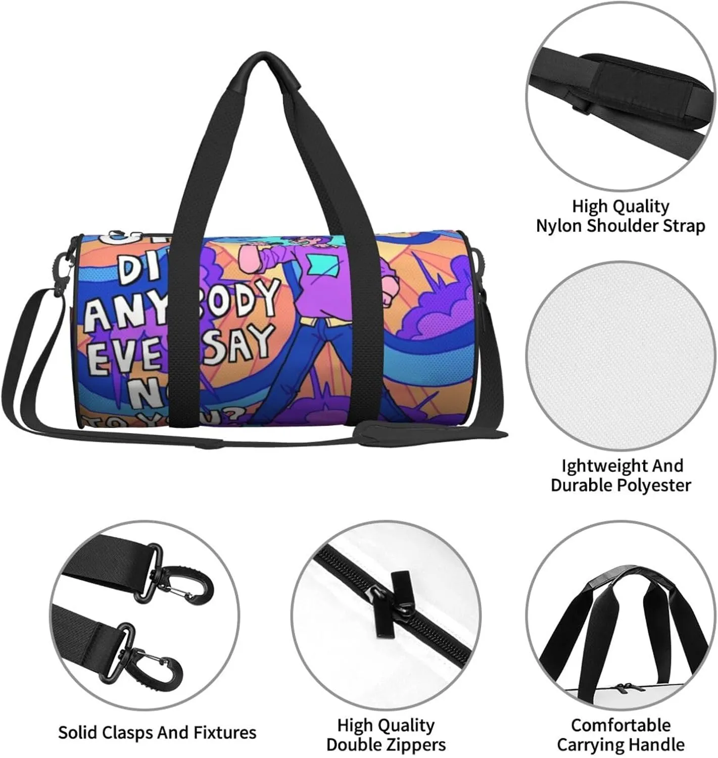 Lovejoy are you alright Duffel Bag Large Capacity Portable Round Travel bag,Travel Sports Bag for Men and Women One Size