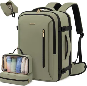 LOVEVOOK Travel Backpack For Women,42L Carry On Backpack Flight Approved,TSA Personal Item Travel Bag Fits 17.5 Inch Laptop,Business Weekender Overnight Daypack with Toiletry Bag and Cubes
