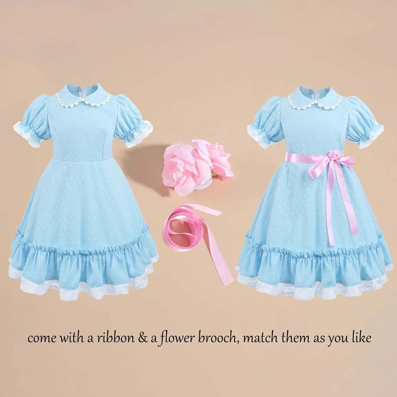 LTAKK Grady Twins Costume Creepy Doll Scary Twins Sisters Dresses Kids for Halloween
