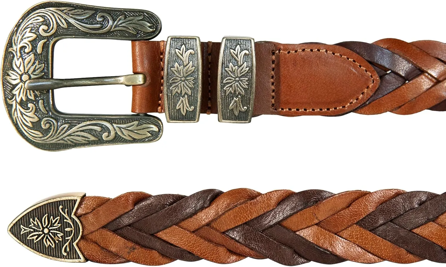 Lucky Brand Women's Western Style Fashion Leather Belt with Metal Buckle