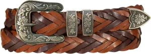 Lucky Brand Women's Western Style Fashion Leather Belt with Metal Buckle