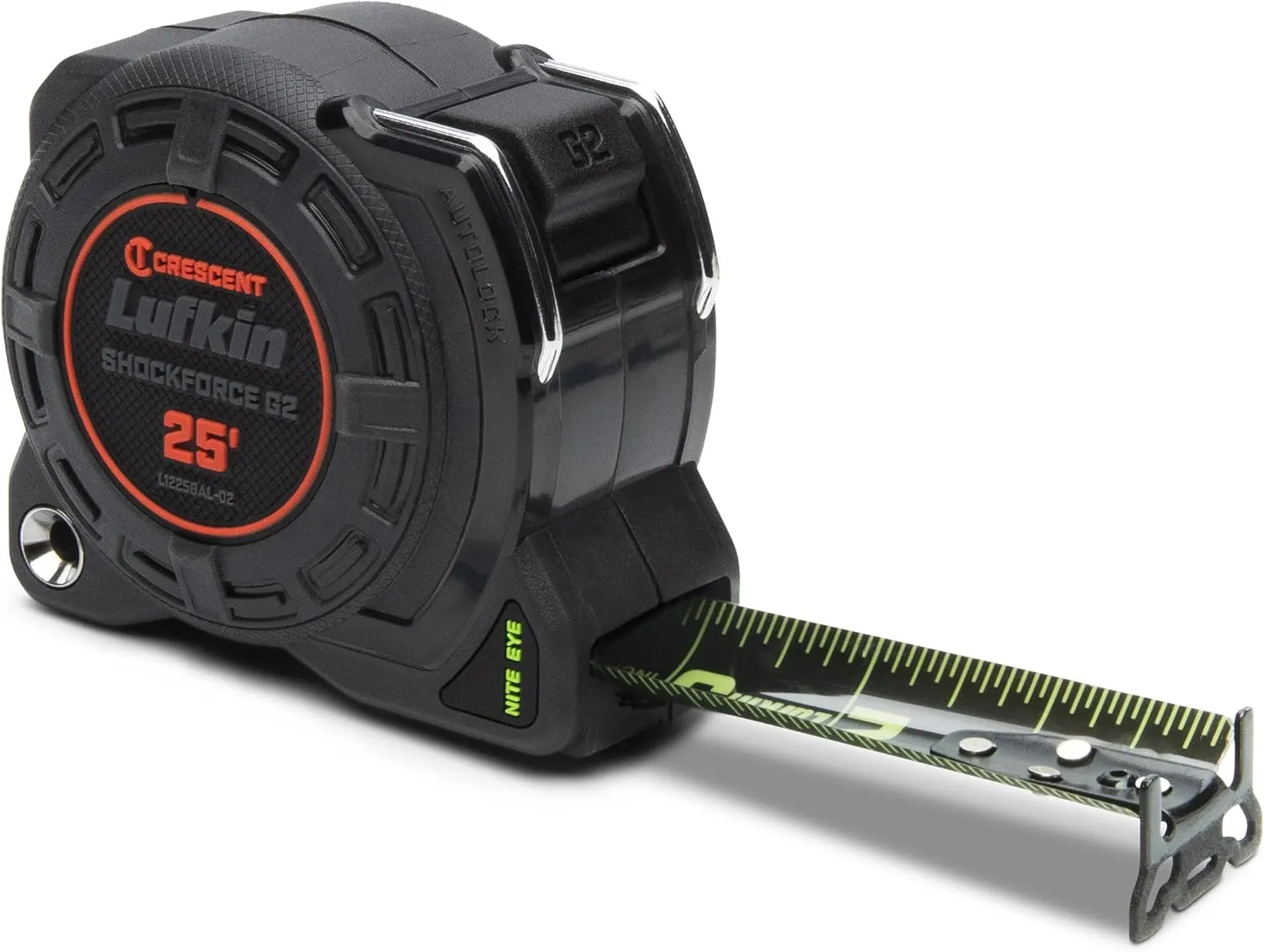 Lufkin Shockforce G2 Nite Eye 25-ft Autolock Tape Measure- L1225BAL-02