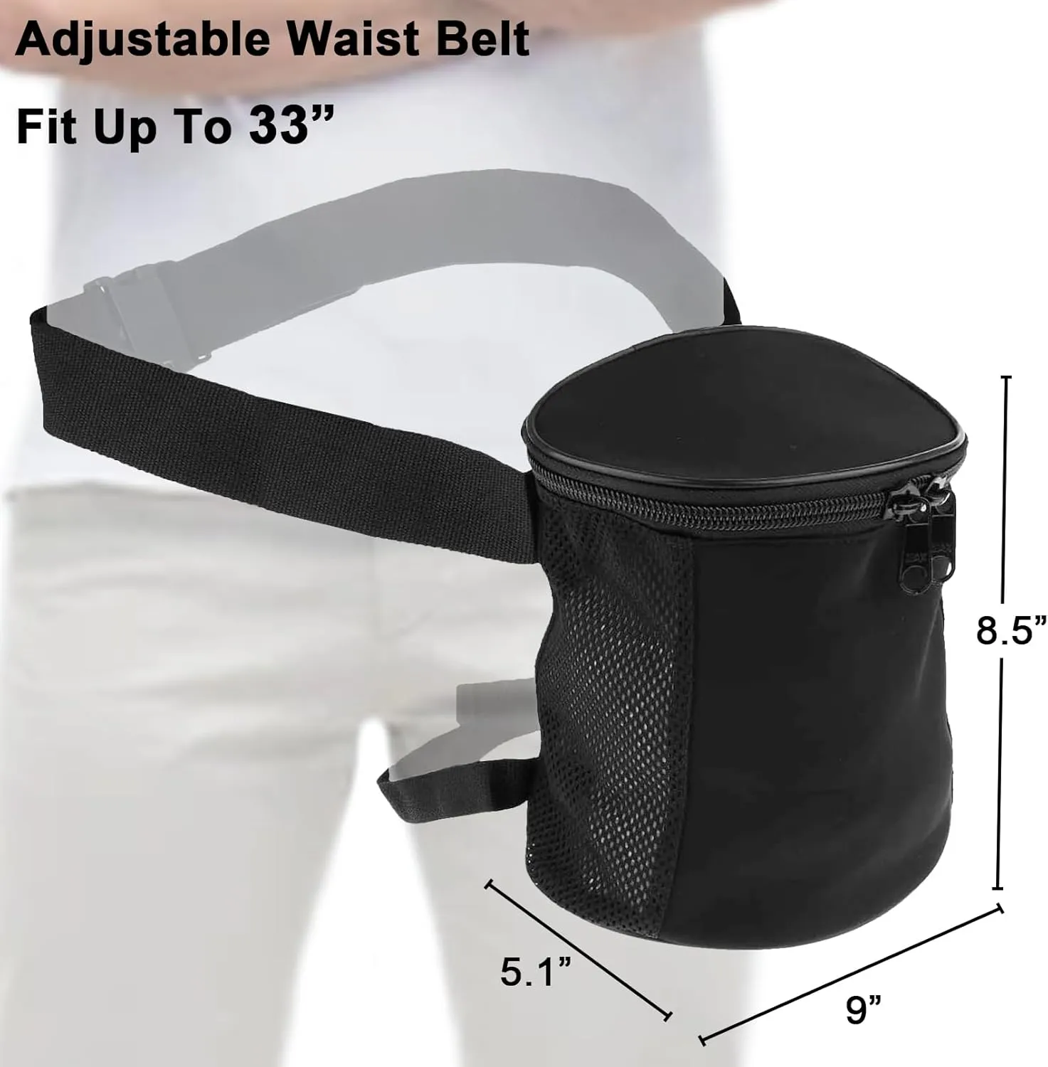 Luwint Diving Waist Bag Scuba Mesh Bag Multi Purposes Storage Bag for Water Sport Scuba Animal Feeding Fishing Hunting Shell Collecting Ocean Cleaning Underwater Trash