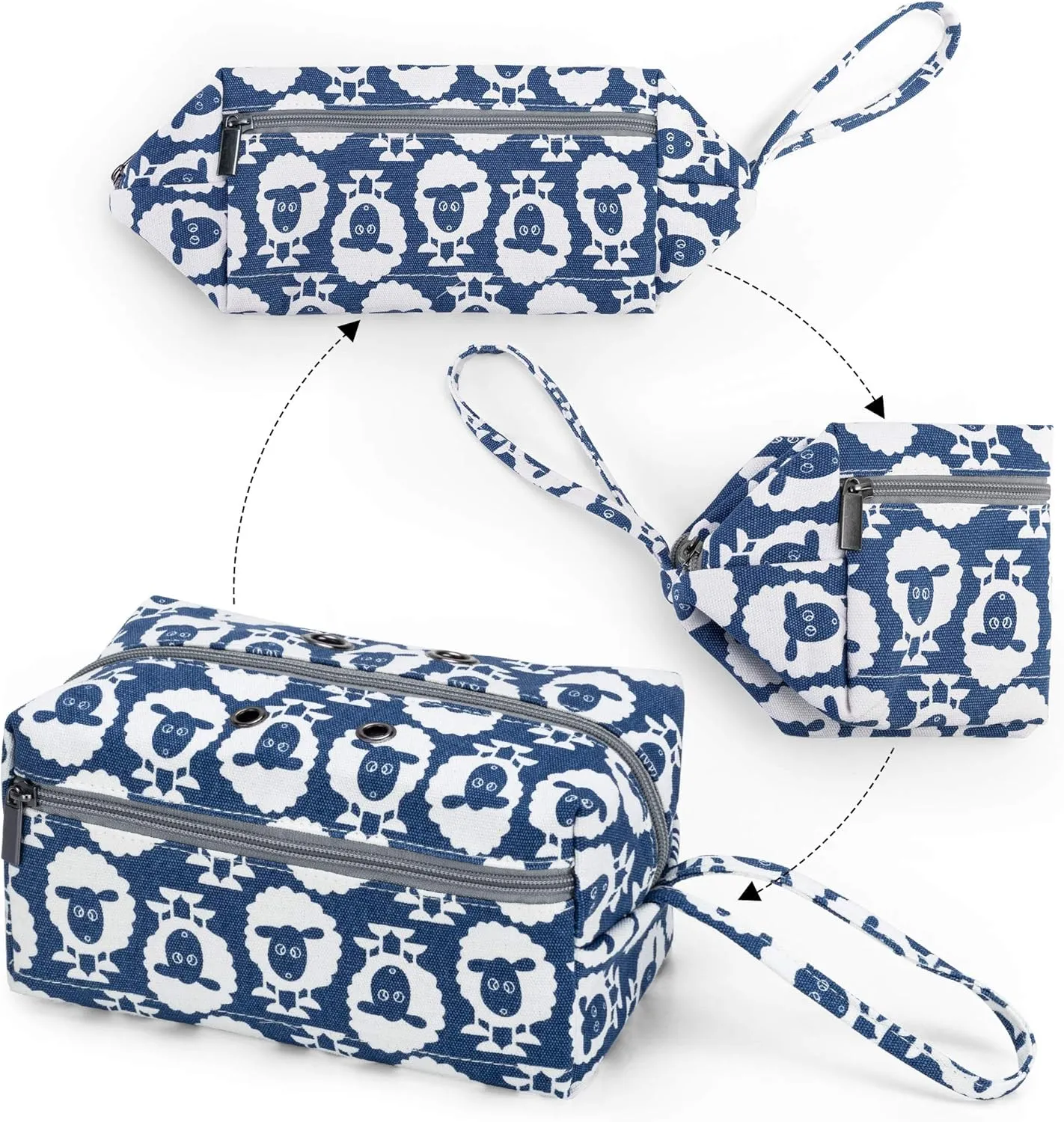 Luxja Small Yarn Storage Bag, Portable Knitting Bag for Yarn Skeins, Crochet Hooks, Knitting Needles (up to 8 Inches) and Other Small Accessories (Small, Sheep)