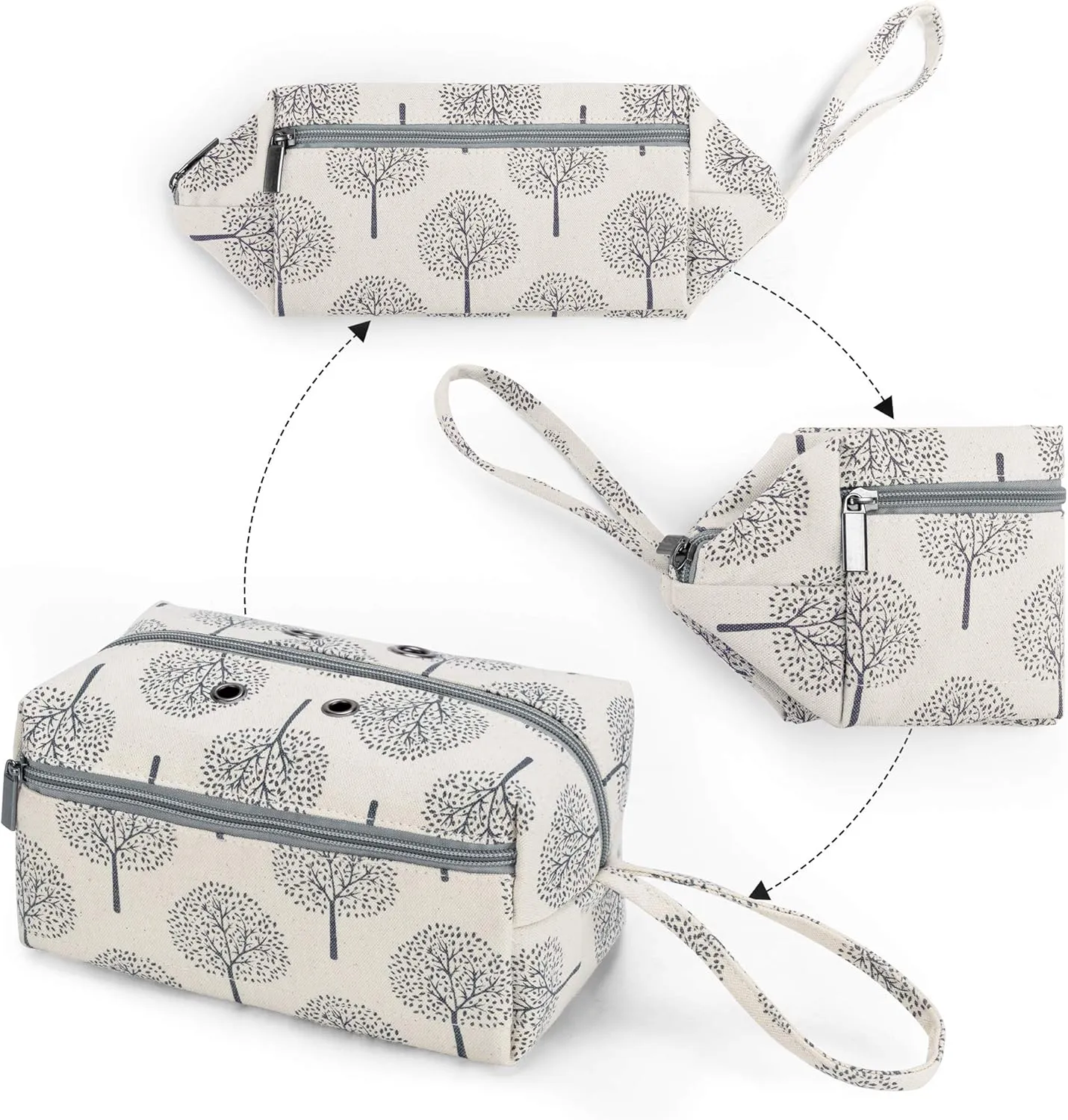 Luxja Small Yarn Storage Bag, Portable Knitting Bag for Yarn Skeins, Crochet Hooks, Knitting Needles (up to 8 Inches) and Other Small Accessories (Small, Trees)