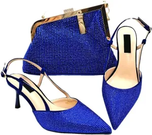 Luxury African Design Comfortable Low Heel Leather Slippers Casual Crossbody Bag Set