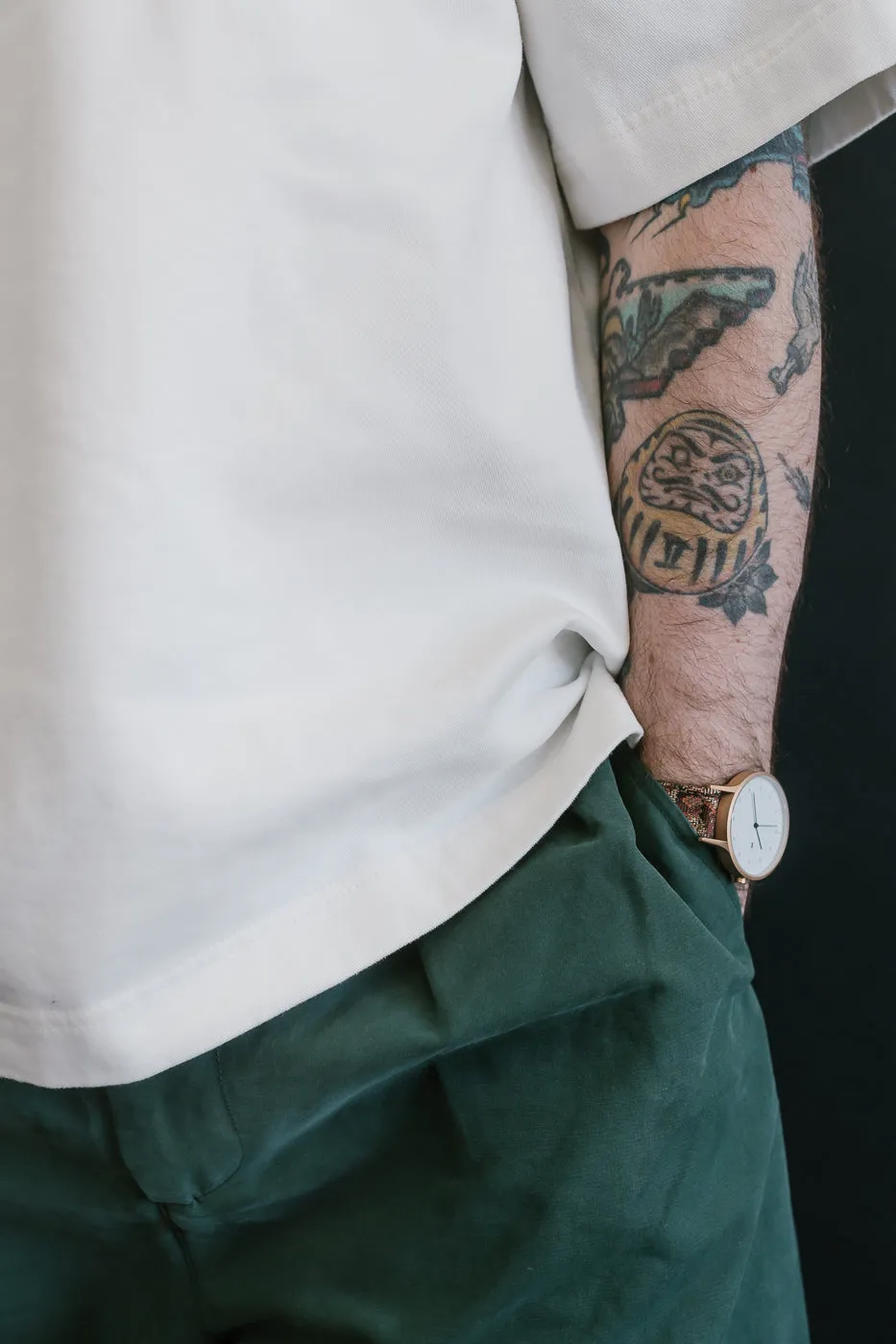M-C-011 - Officer Chino Nebraska Cotton - Forest Green