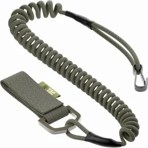 M-Tac Tactical Pistol Lanyard Elastic Coil for Belt or MOLLE with D-Ring Keeper