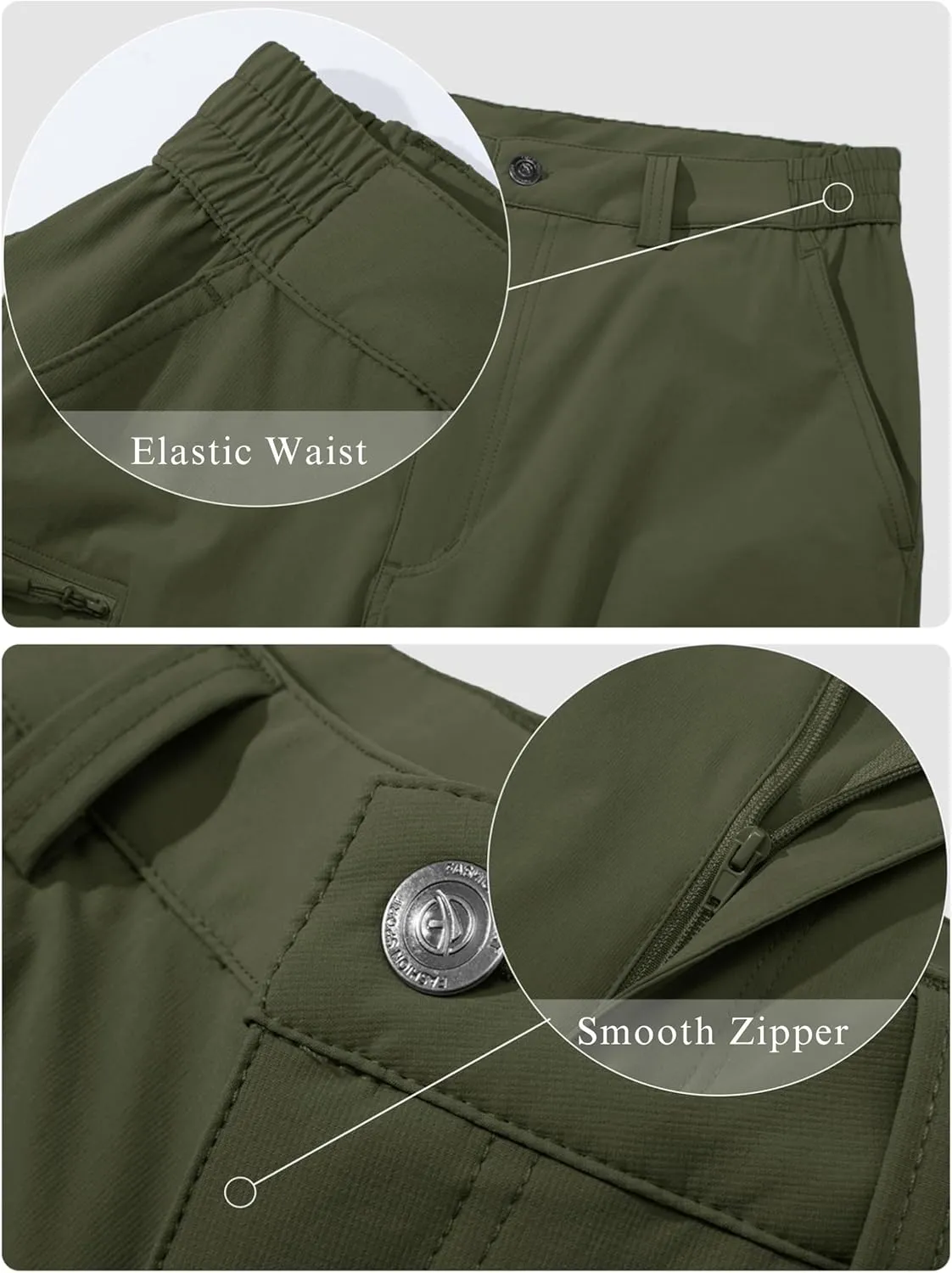MAGCOMSEN Men's Hiking Pants 6 Pockets,Water Resistant Ripstop Outdoor Pants,Lightweight Quick Dry Fishing Work Pants