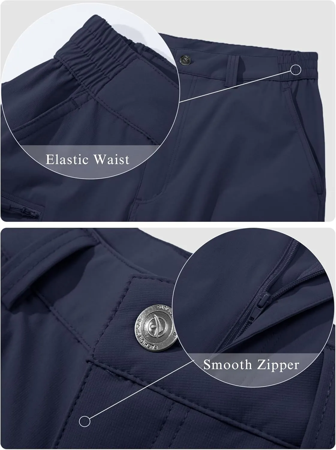 MAGCOMSEN Men's Hiking Pants 6 Pockets,Water Resistant Ripstop Outdoor Pants,Lightweight Quick Dry Fishing Work Pants