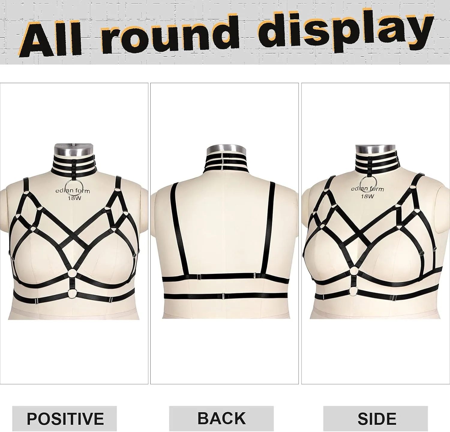 MAMOHSS Womens Harness Body Accessories Belts Elastic Punk Gothic Cupless Cage Bras