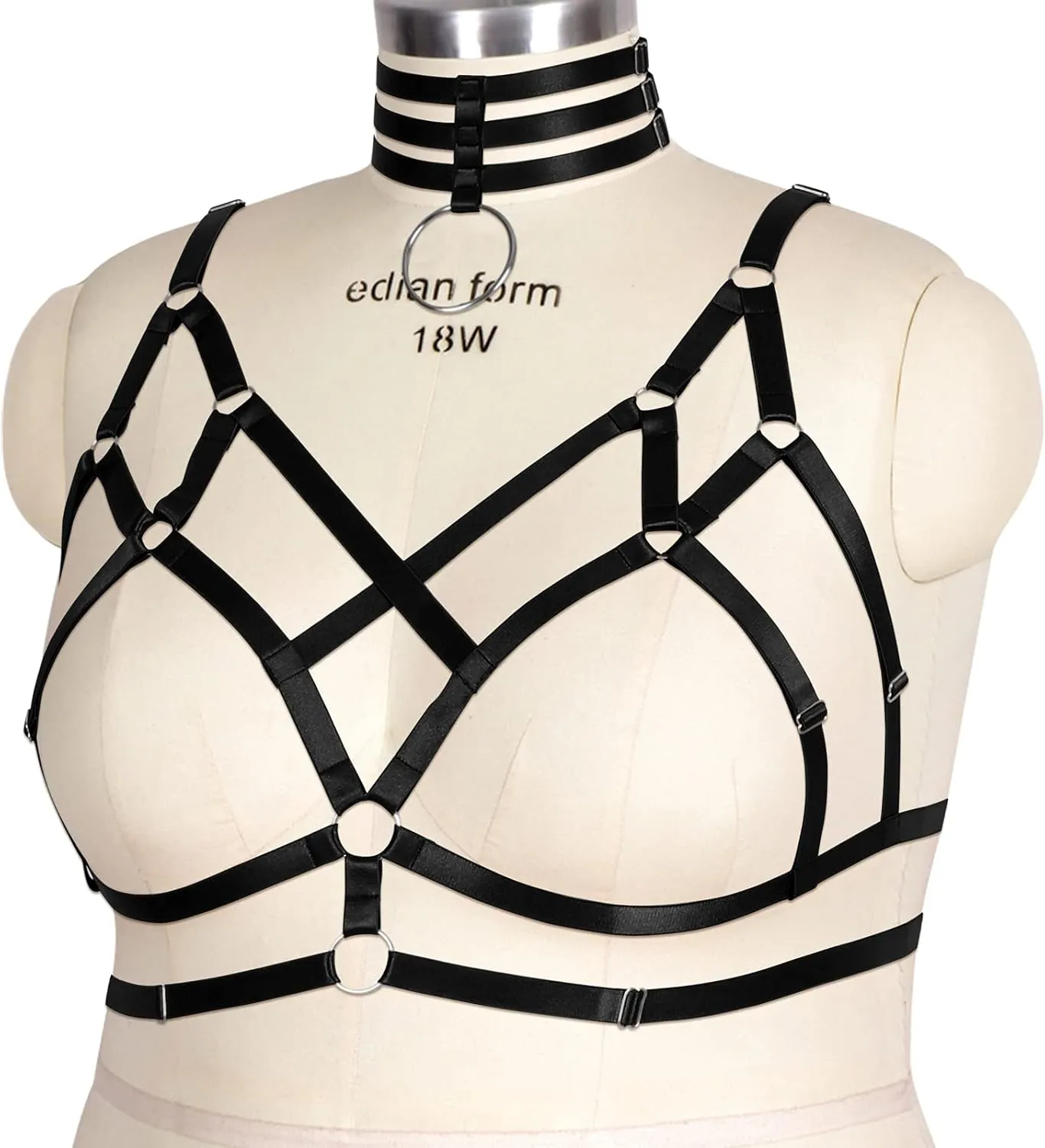 MAMOHSS Womens Harness Body Accessories Belts Elastic Punk Gothic Cupless Cage Bras