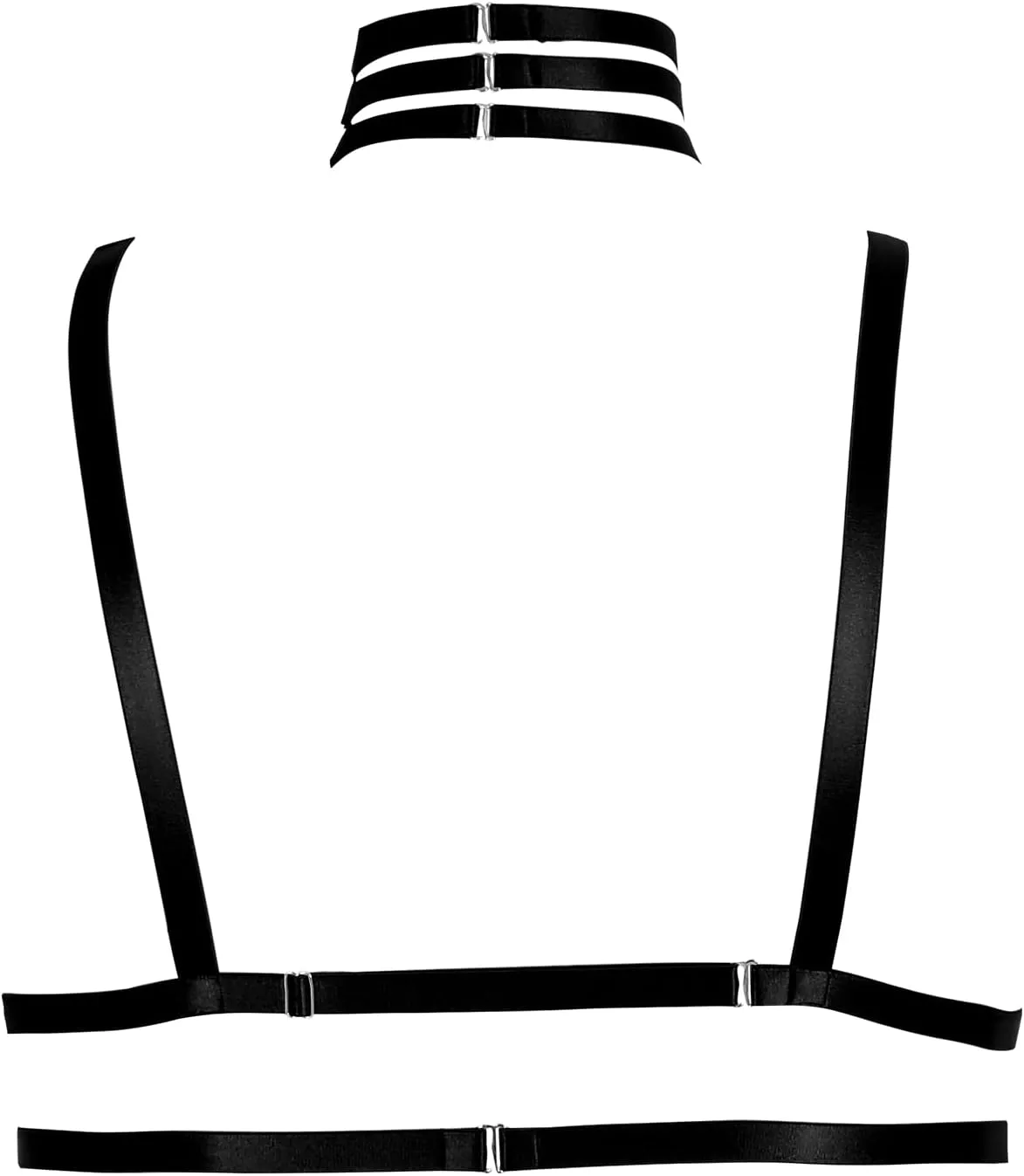 MAMOHSS Womens Harness Body Accessories Belts Elastic Punk Gothic Cupless Cage Bras