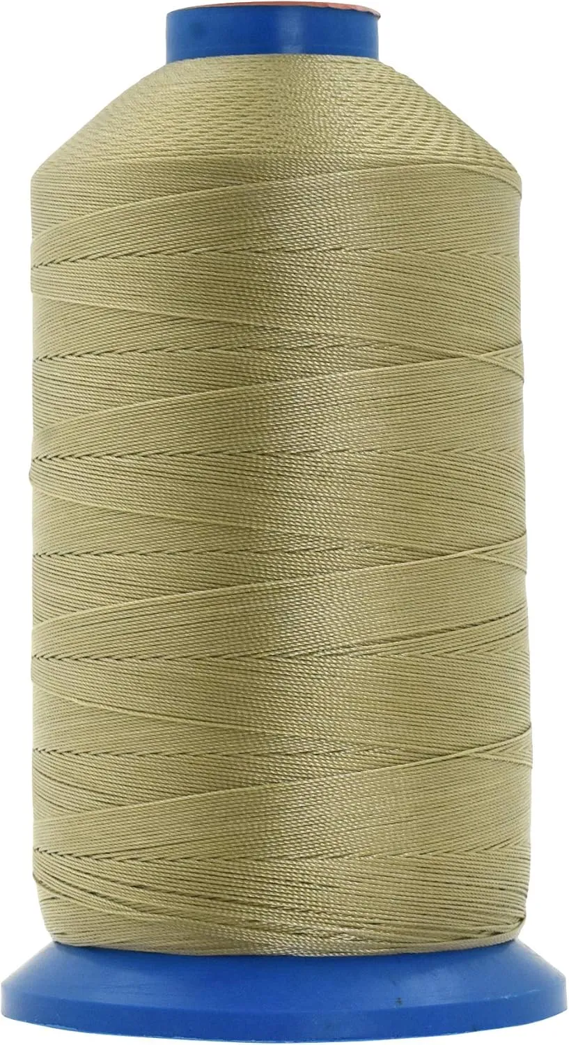 Mandala Crafts Bonded Nylon Thread for Sewing Leather, Upholstery, Jeans and Weaving Hair; Heavy-Duty (T90 #92 280D/3, Beige)