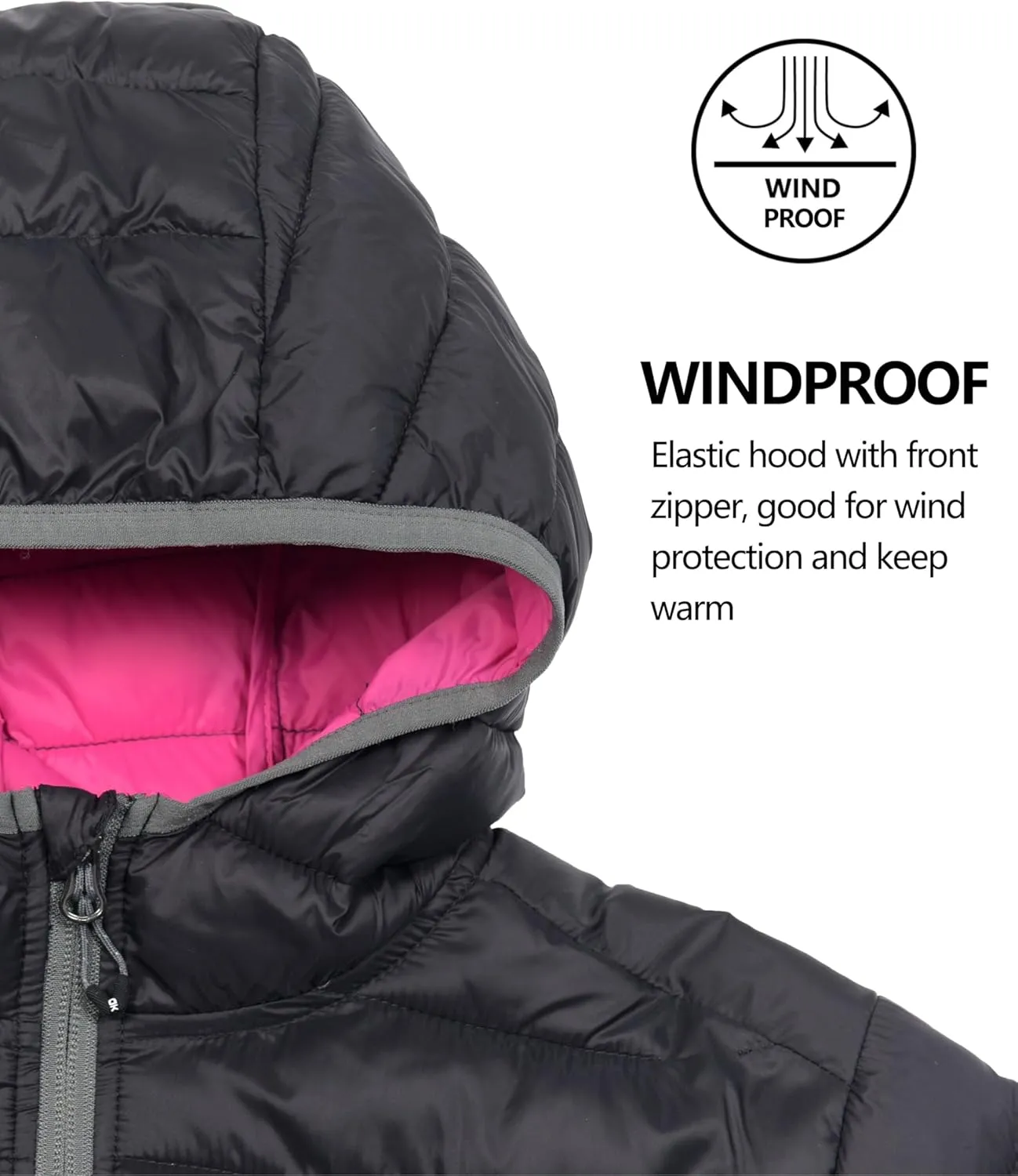 Mapamyumco Women's Puffer Jacket, Lightweight Hooded Winter Coat Windproof and Packable