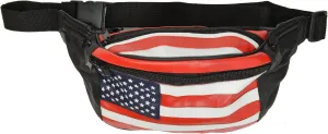 MARSHAL New Genuine Leather Waist Bag Fanny Pack with USA Flag Design