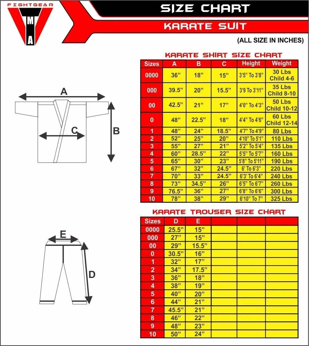 Martial Arts Karate Elastic Drawstring Uniform for Kids & Adult Lightweight Student Gi 7oz with Free Belt