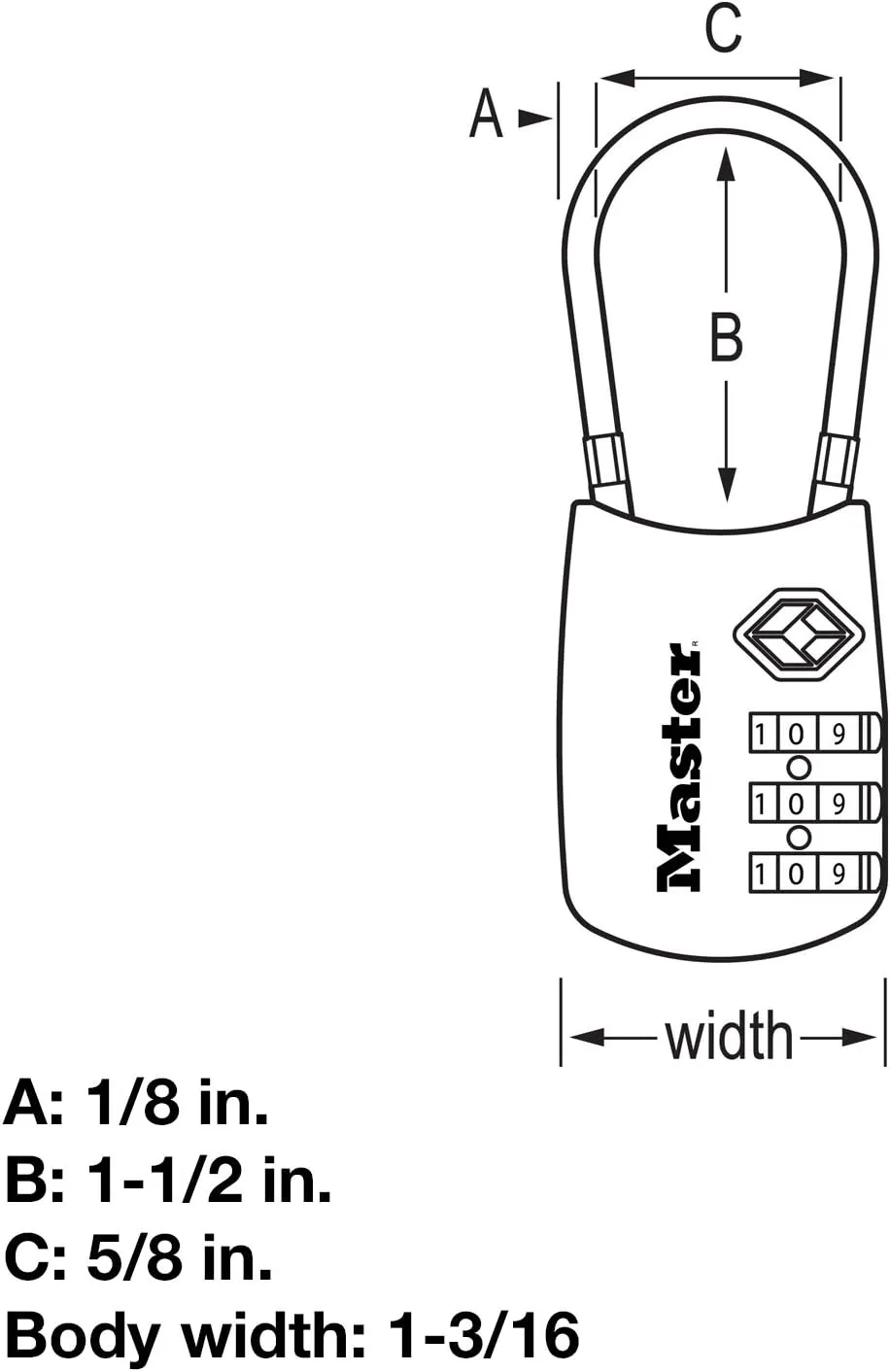 Master Lock 4688D Set Your Own Combination TSA Approved Luggage Lock, 1 Pack, Red