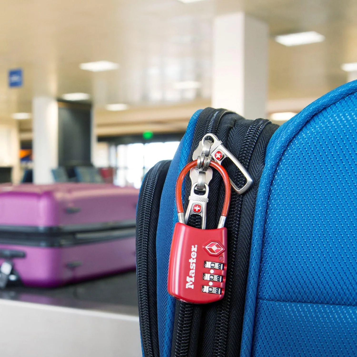 Master Lock 4688D Set Your Own Combination TSA Approved Luggage Lock, 1 Pack, Red