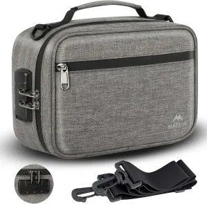 MATEIN Smell Proof Bag, Odor Proof Bags Stash Box Container with Combination Lock, Travel Storage Case with Detachable Shoulder Strap, Scent Proof Bag Gifts for Men & Women