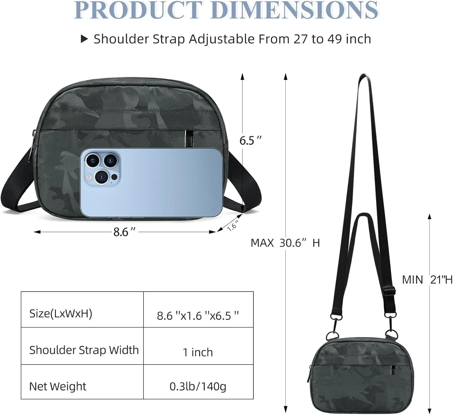 MAXTOP Small Crossbody Bags for Women Belt Bag Fanny Pack with Adjustable Strap