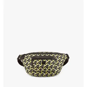 MCM Large Belt Bag In Cubic Monogram Nylon And Nappa Leather