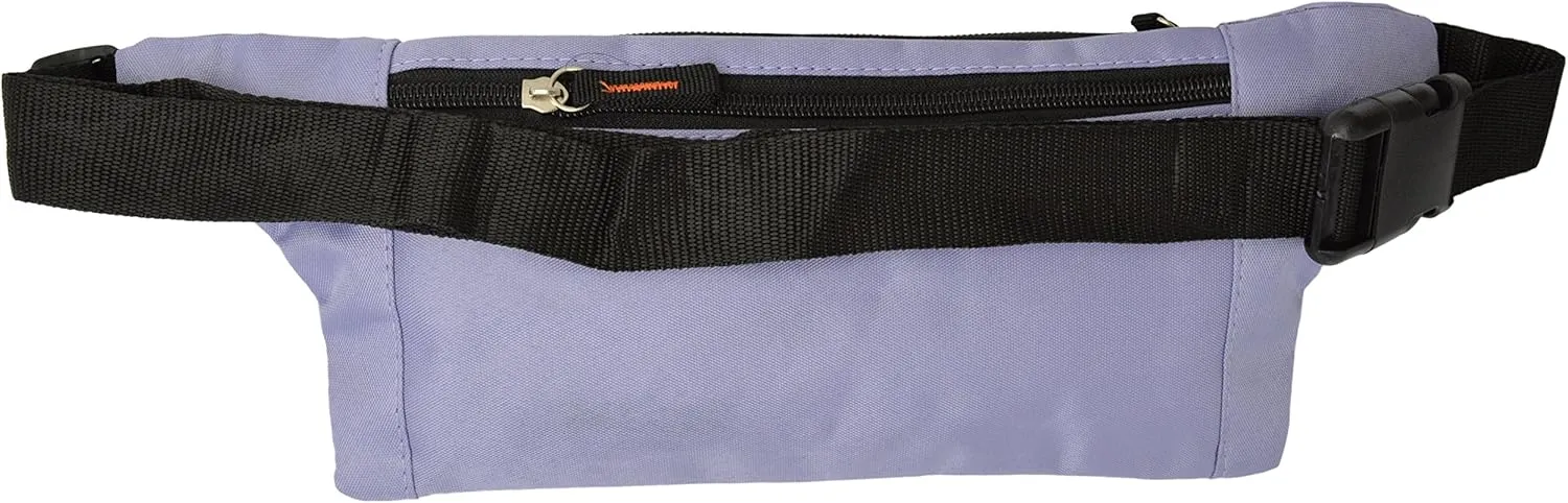 Men Women Water Repellant Waist Bum Bag Fanny Pack Zipper Outdoor Sports (Light Purple)