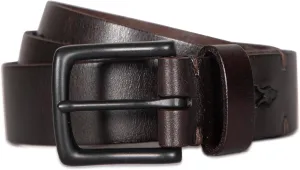 Men's 1.25 Inch Flat Strap Leather, Casual Belt with Matte Metal Buckle