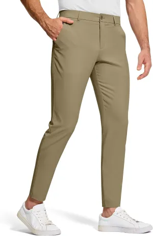 Men's Golf Dress Pants 30" Inseam Stretch Skinny Tapered Lightweight Breathable Chino Trousers with Pockets for Casual Work