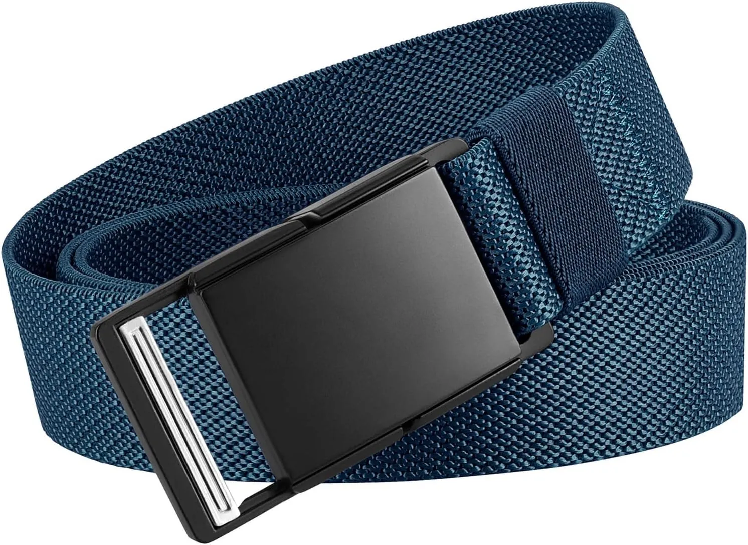Mens Stretch Belt Quick Release Magnetic Buckle Elastic Webbing Sport Work Golf Belts for Men 1.34inch Wide
