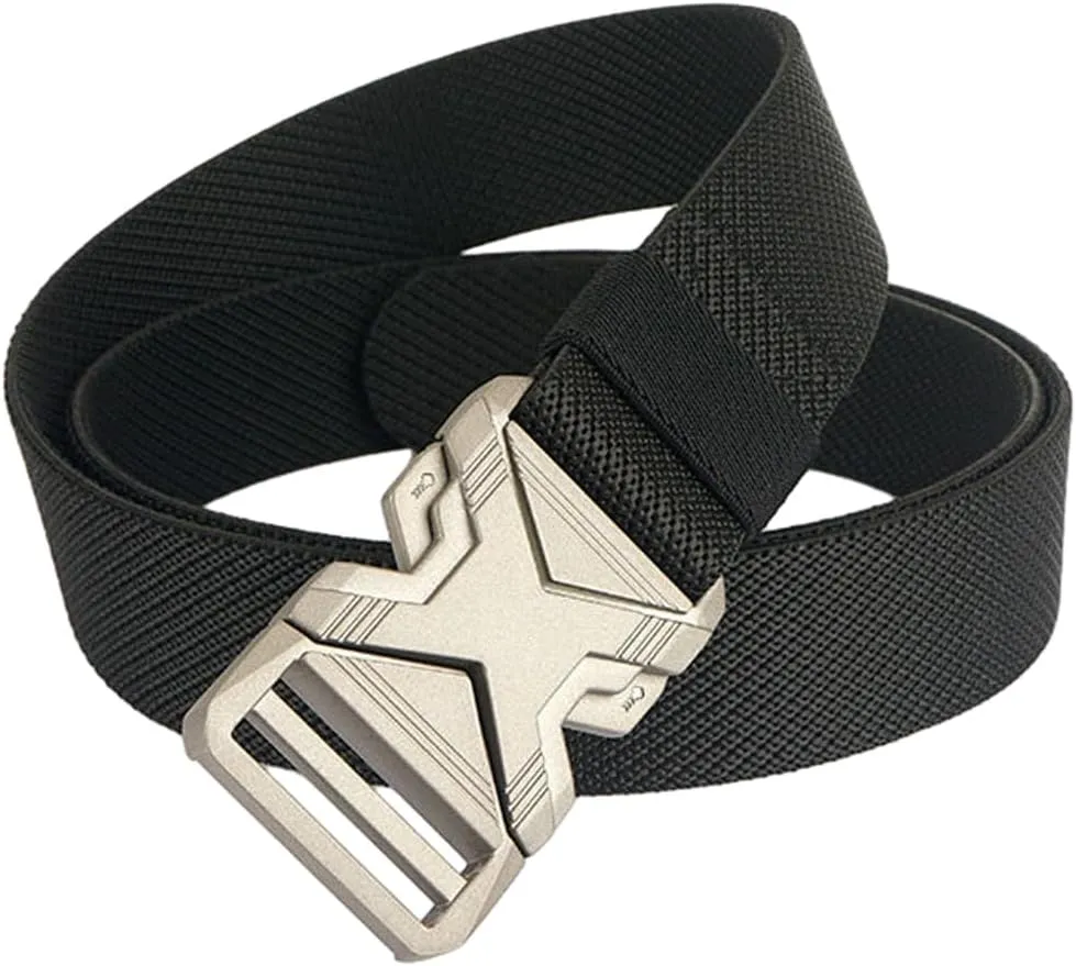 Mens Tactical Belt 1.34" Wide Stretch Elastic Webbing Military Style Golf Belts