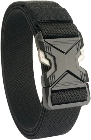 Mens Tactical Belt 1.34" Wide Stretch Elastic Webbing Military Style Golf Belts