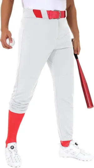 Men's Utility Baseball Pants - Tapered Jogger Fit Adult Training Tweeners Pants Dual-Layer Knees
