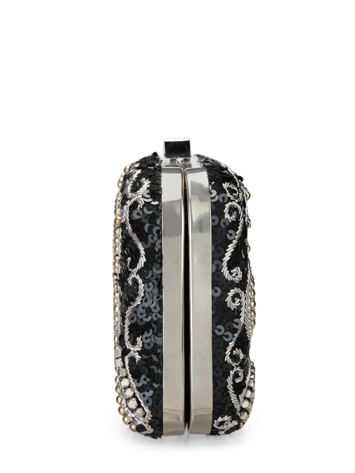 Metallic Thread & Sequins Embellished Clutch